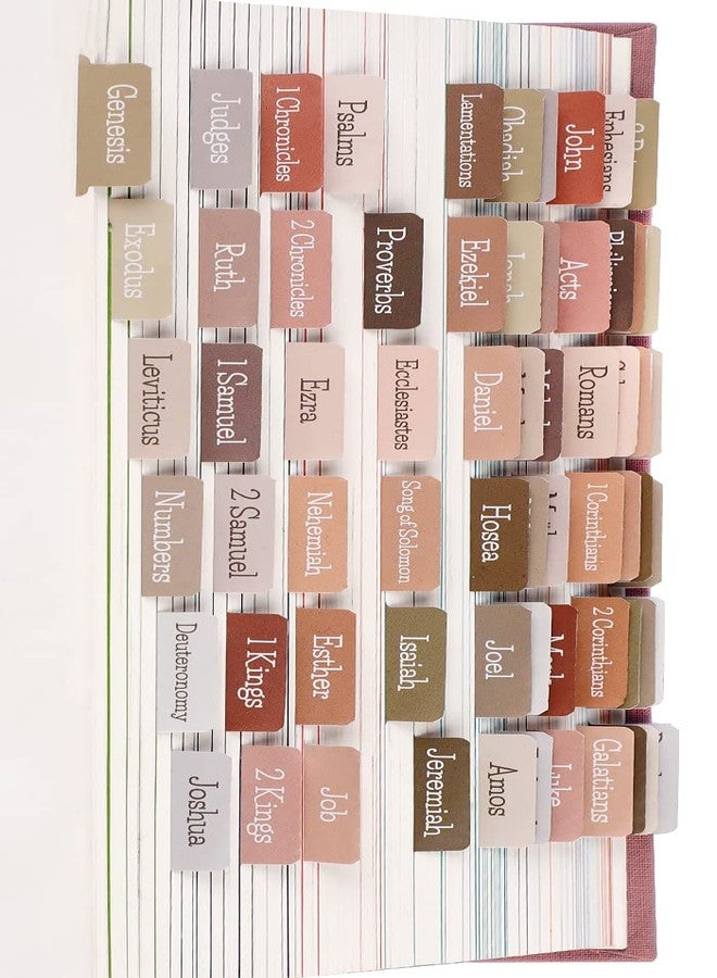 BRYTEFY Earth Tone Bible tabs,Polyvinyl Chloride (PVC), Large Print Laminated tabs for Women and Men, Easy to Read, Apply, Journaling Tabs - Image 1