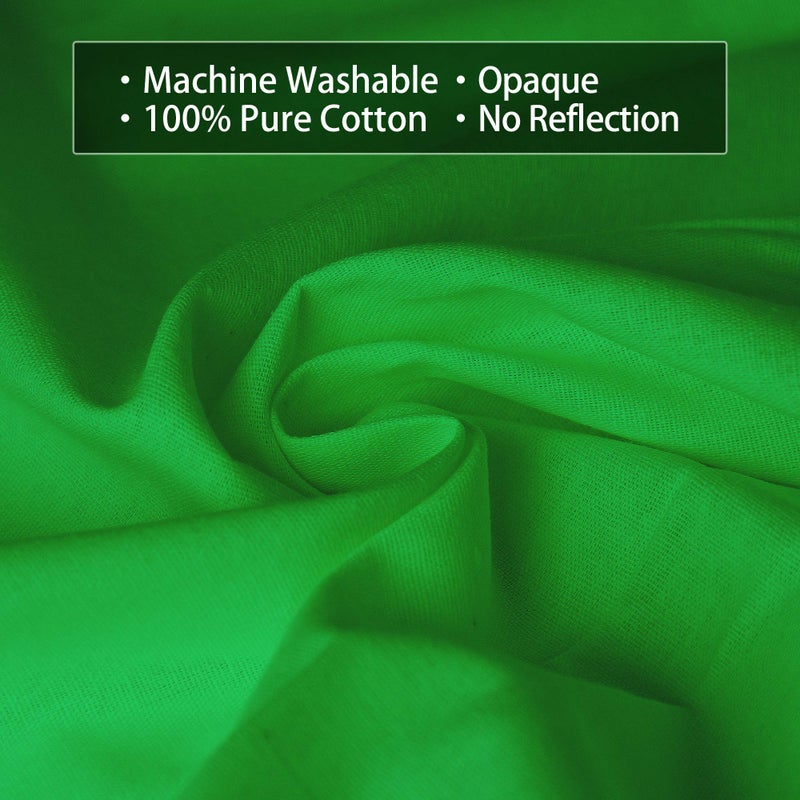 EMART Photo Video Studio 8.5 x 10ft Green Screen Backdrop Stand Kit, Photography Background Support System with 10 x12ft 100% Cotton Muslin Chromakey Curtain - Image 5