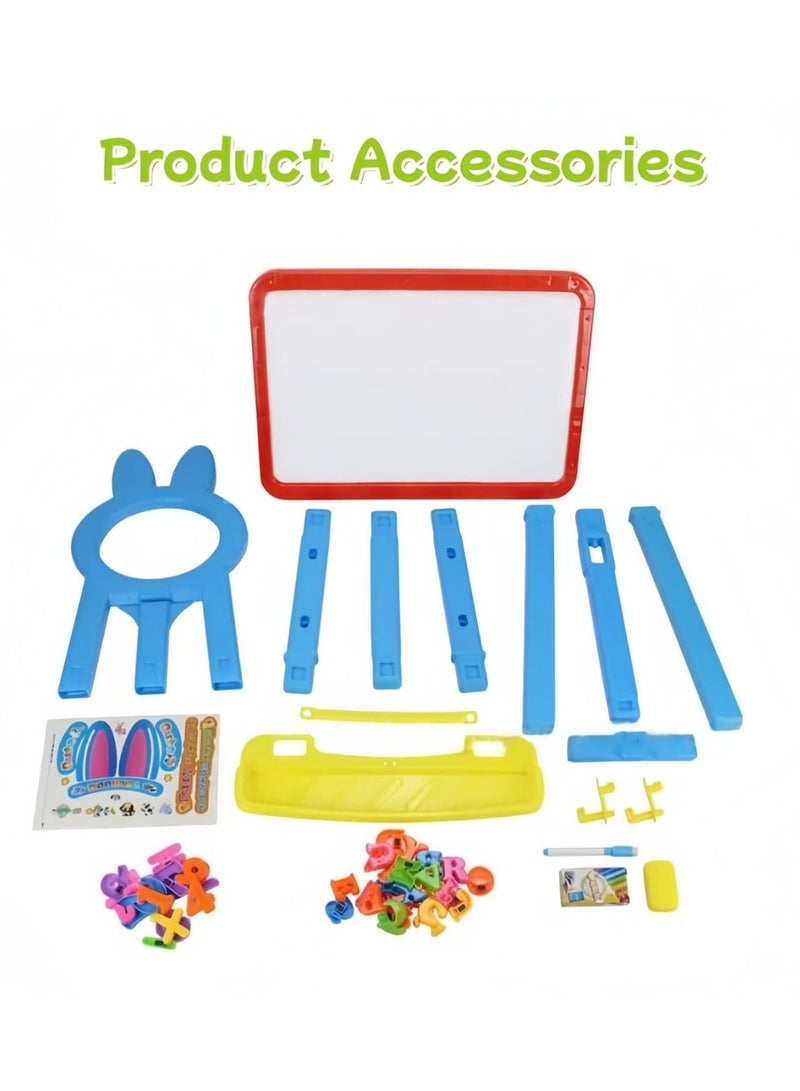 Kids Double-Sided Easel – Magnetic Whiteboard & Chalkboard | Adjustable Height Art Set for Toddlers Ages 2+ | Creative Drawing & Learning Station - Image 3