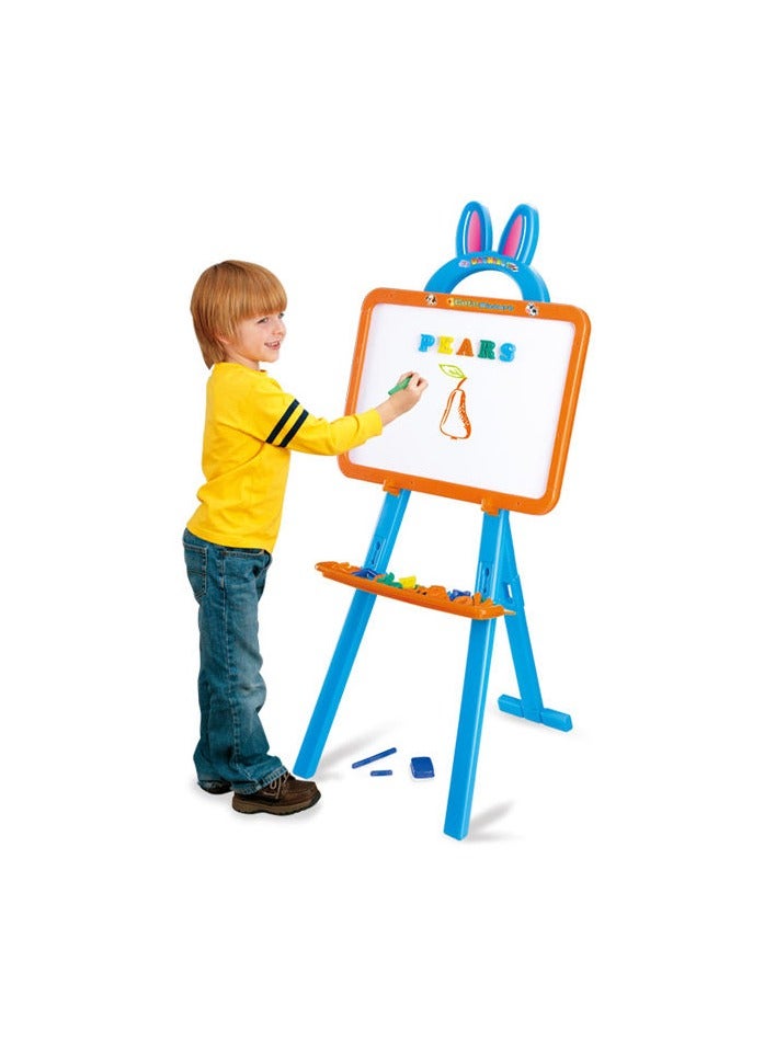 Kids Double-Sided Easel – Magnetic Whiteboard & Chalkboard | Adjustable Height Art Set for Toddlers Ages 2+ | Creative Drawing & Learning Station - Image 1