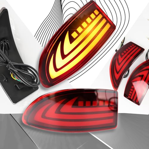 PGTOPONE Upgrade LED Rear Bumper Reflectors Light Fog Brake Tail Lamps Compatible with Lexus Gen2 2006-2012 IS IS250 IS300 IS350 IS200t is-F Replace OEM Stock Reflector Turn Signal Light (Red) - Image 5