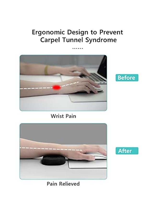 ANKOVO Keyboard Wrist Rest,Keyboard Pad Upgrade Enlarge Gel Memory Foam Set Keyboard Rest Cushion Support for Office, Computer Laptop Comfortable Lightweight for Easy Typing Pain Relief  - Image 5
