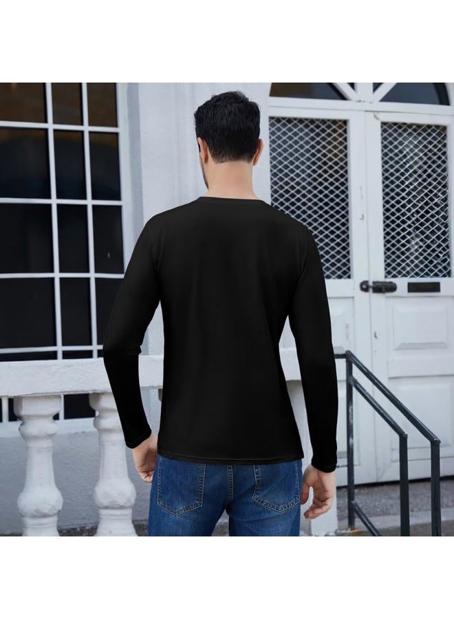 SIMIYA Mens Thermals Long Sleeve Undershirt Warm Fleece Lined Base Layer Thermal Tops Long John Shirts for Men, No Fleece Lined-black, XL - Image 2