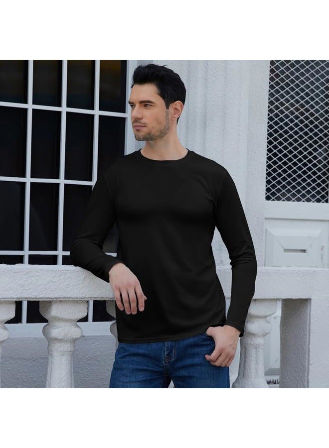 SIMIYA Mens Thermals Long Sleeve Undershirt Warm Fleece Lined Base Layer Thermal Tops Long John Shirts for Men, No Fleece Lined-black, XL - Image 4