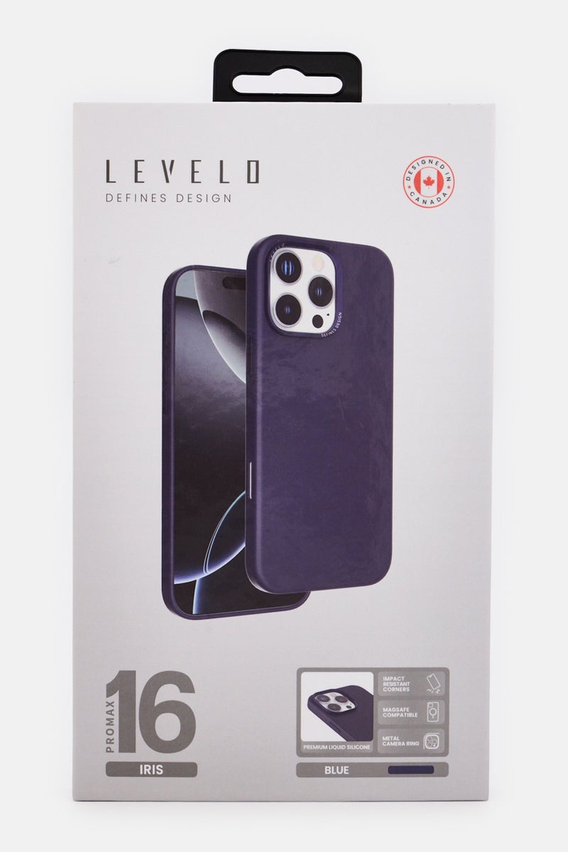 LEVELO iPhone 16 Pro Max Iris Magsafe Silicone Protective Case, Navy - Image 2