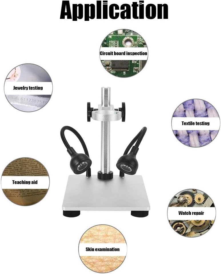 Tobo Microscope Base Stand, Aluminum Alloy USB Charging Adjustable Bracket Holder with Dual Light Source for Digital Microscope TD-1391S - Image 4