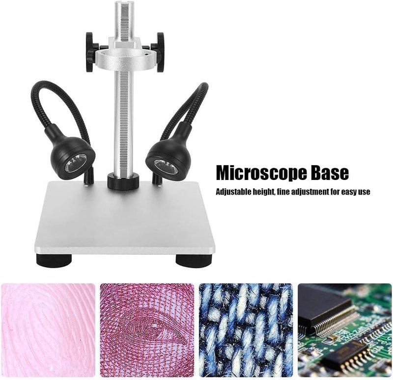 Tobo Microscope Base Stand, Aluminum Alloy USB Charging Adjustable Bracket Holder with Dual Light Source for Digital Microscope TD-1391S - Image 5