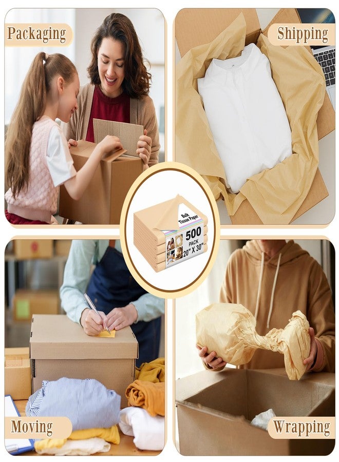 Qilery 500 Sheets Kraft Tissue Paper Bulk for Gift Bags 20 x 30 Inch Acid Free Wrapping Paper Sheets for Flower Wrapping, Wedding Decoration, DIY Crafts, Packing Supplies, Moving Shipping - Image 5