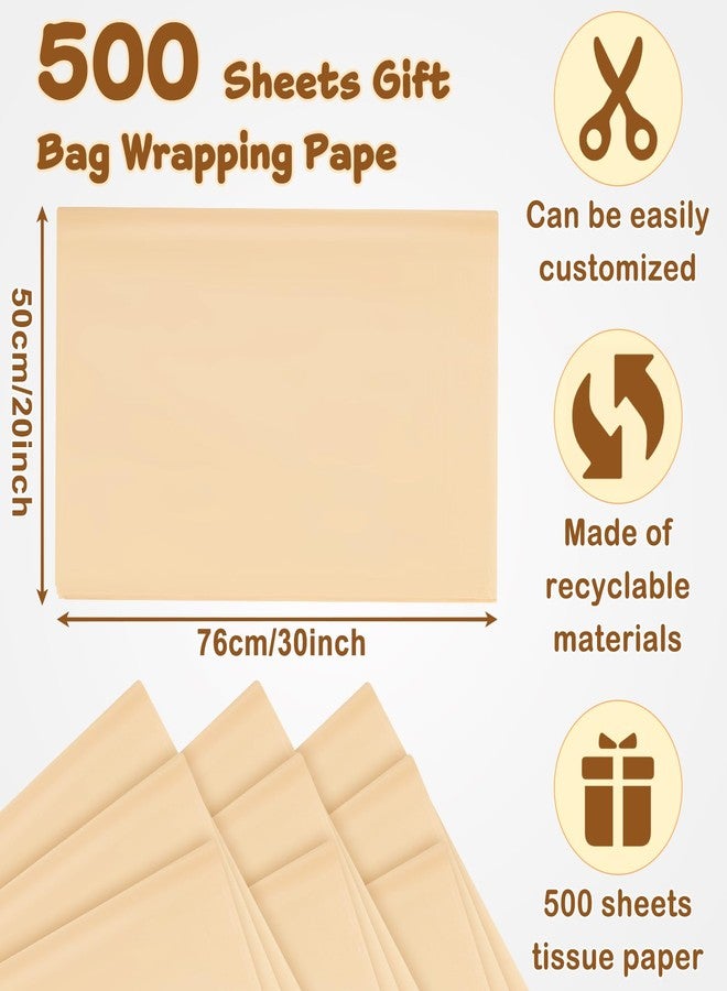 Qilery 500 Sheets Kraft Tissue Paper Bulk for Gift Bags 20 x 30 Inch Acid Free Wrapping Paper Sheets for Flower Wrapping, Wedding Decoration, DIY Crafts, Packing Supplies, Moving Shipping - Image 2
