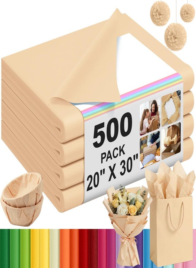 Qilery 500 Sheets Kraft Tissue Paper Bulk for Gift Bags 20 x 30 Inch Acid Free Wrapping Paper Sheets for Flower Wrapping, Wedding Decoration, DIY Crafts, Packing Supplies, Moving Shipping - Image 1