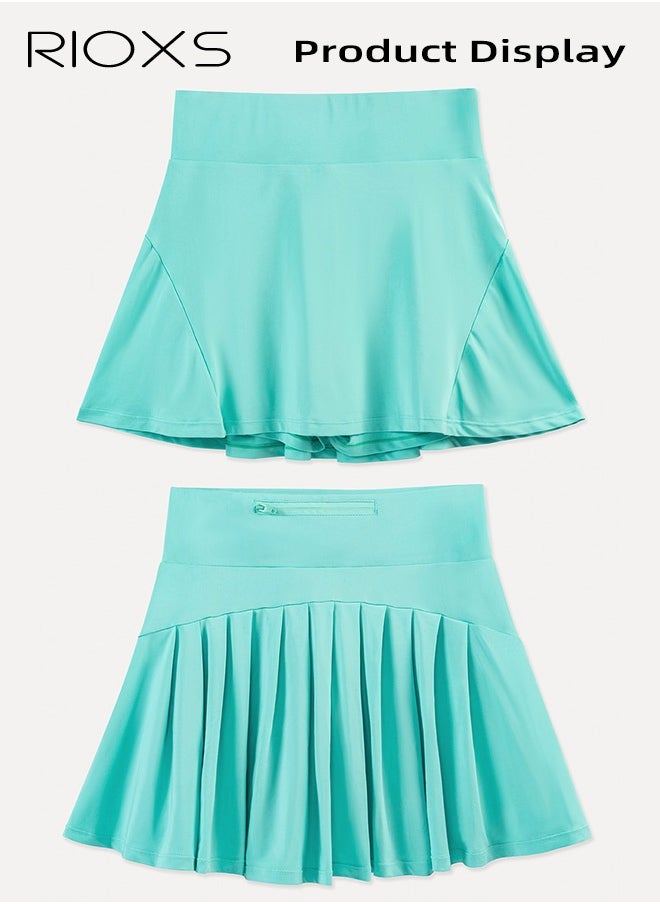 RIOXS Women Tennis Skirts,Sports Skirts 2-In-1 Liner Shorts,Comfy Golf Skirts,High Waisted Skirts With Pockets For Athletic Skorts Running Pickleball,Workout Sportwear Skirts Shorts  - Image 5
