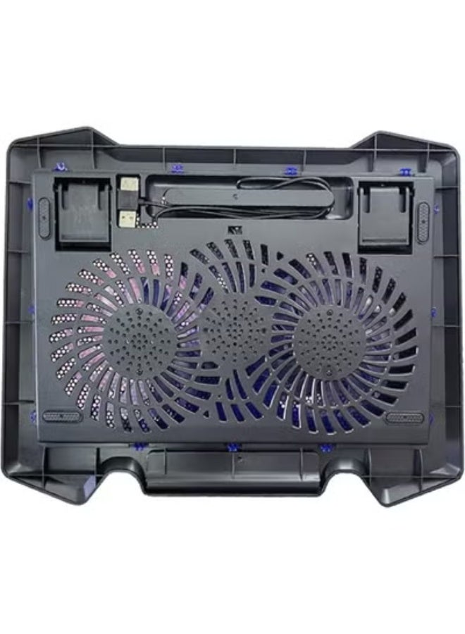 مروحة تبريد لاب توب قابلة للطي - قاعدة تبريد قوية بإضاءة خلفية - تصميم عملي ومريح للعين مثالي للاستخدام اليومي وحماية الجهاز من السخونة - Image 2