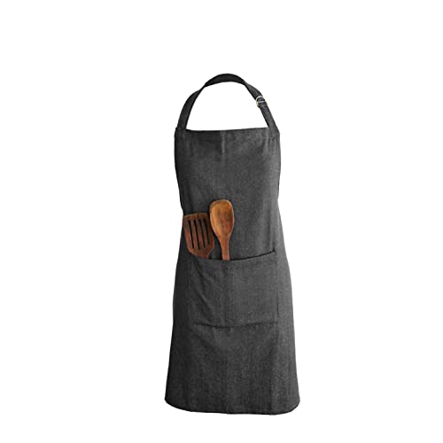 Ecotribe Set of 2 Cotton Apron for Kitchen-Adjustable Belt-Unisex Apron with Utility Pocket-Cooking Kitchen Apron-Free Size (Denim Blue & Denim Grey) - Image 3