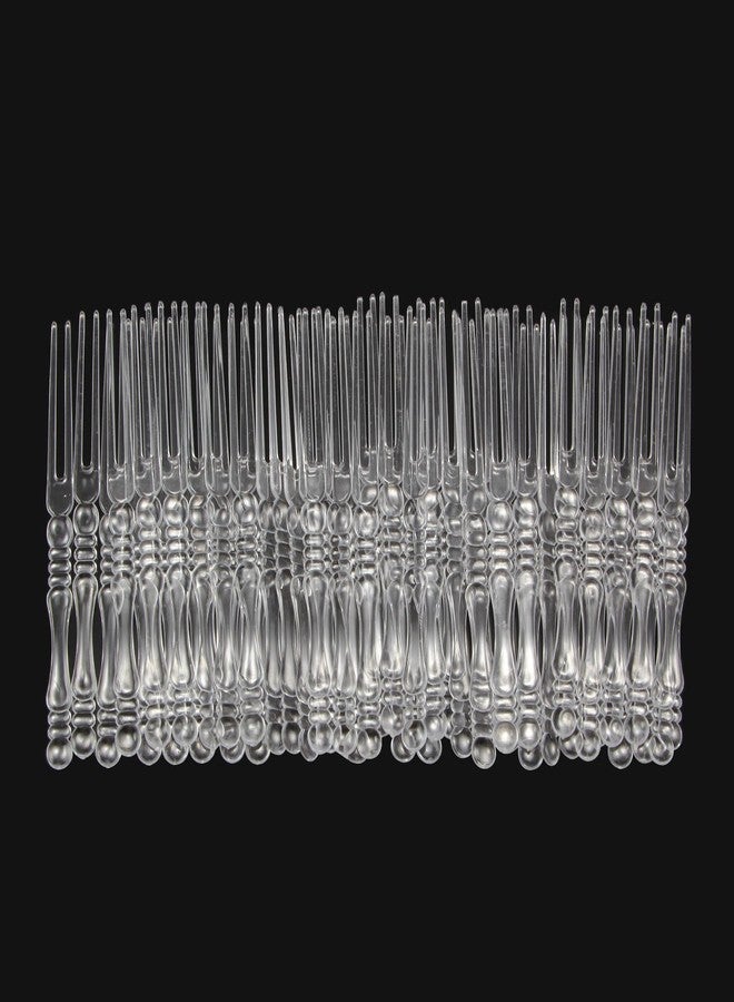 FunLavie 450PCS Clear Plastic Forks Disposable Cocktail Picks Fruit and Appetizer Picks Party Supplies- FUNLAVIE - Image 3