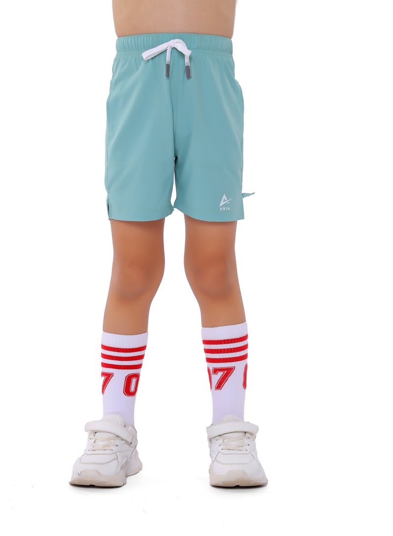 ANJA Boys' Light Teal Basic Shorts – Comfortable, Versatile Design - Image 1
