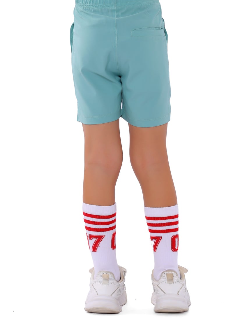 ANJA Boys' Light Teal Basic Shorts – Comfortable, Versatile Design - Image 3