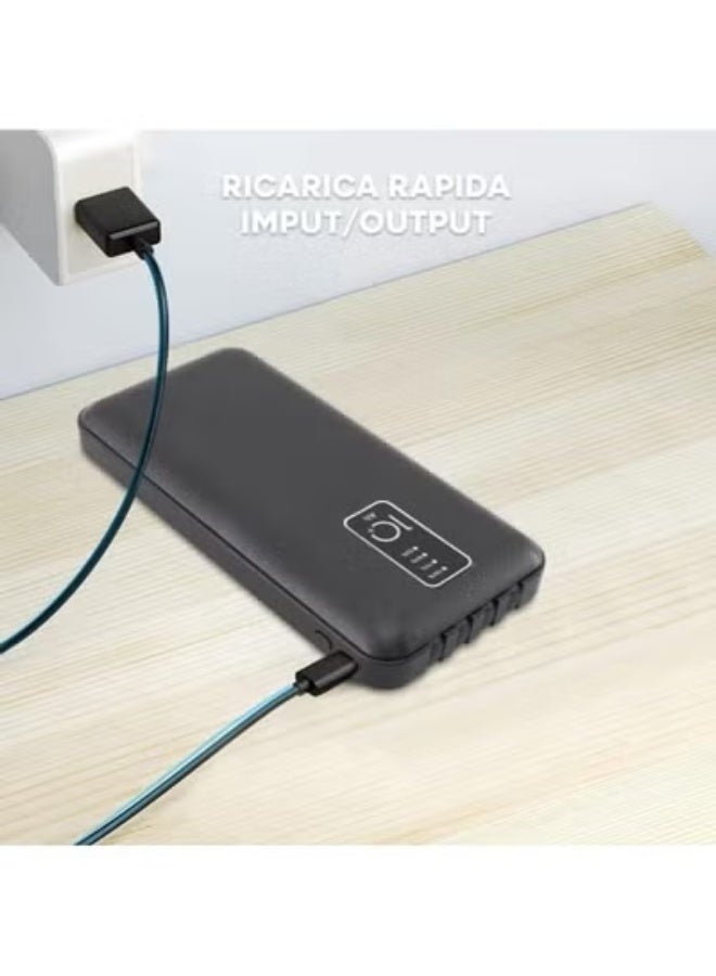TIGER Power Bank 30,000mAh Portable Fast Charger – Ultra-High Capacity External Battery Pack with 4 Built-in USB Cables (Type-C, Lightning, Micro-USB, USB-A), Compact Design, Universal Compatibility - Image 3