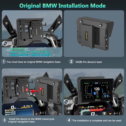CARPURIDE W502BS for BMW Motorcycle CarPlay & Android Auto Dual Bluetooth, 5" Waterproof GPS Navigation Screen, Data Reading, Native Wonder, TPMS, Light Sensor, Music Sharing, Intercom, 16-Pin - Image 5