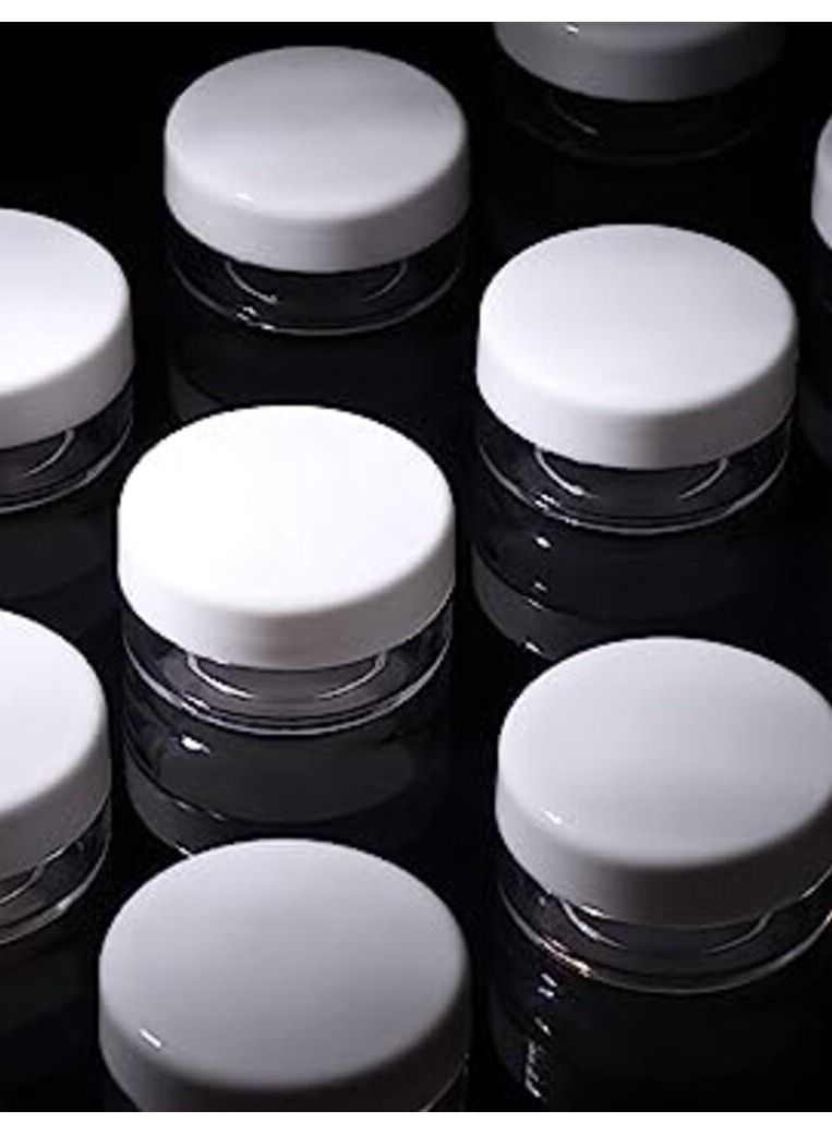 مجموعة من 100 قطعة من حاويات المنتج مع اغطية بوزن 10 جرام، برطمانات بلاستيكية قابلة لاعادة الملء، حاويات لمستحضرات التجميل الفارغة ولادوات النظافة - Image 2