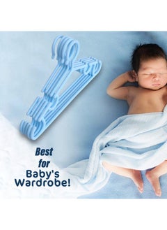 Kuber Industries Kuber Industries Kids Hanger | Plastic Baby Clothes Hanger | Hanger for Wardrobe | Kids Hangers for Clothes | Hanger for clothes | Mizano Kids Hangers | 10 Piece | Sky Blue  - Image 4