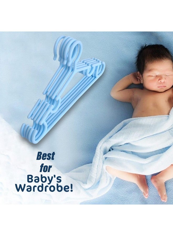 Kuber Industries Kids Hanger | Plastic Baby Clothes Hanger | Hanger for Wardrobe | Kids Hangers for Clothes | Hanger for clothes | Mizano Kids Hangers | 10 Piece | Sky Blue - Image 4