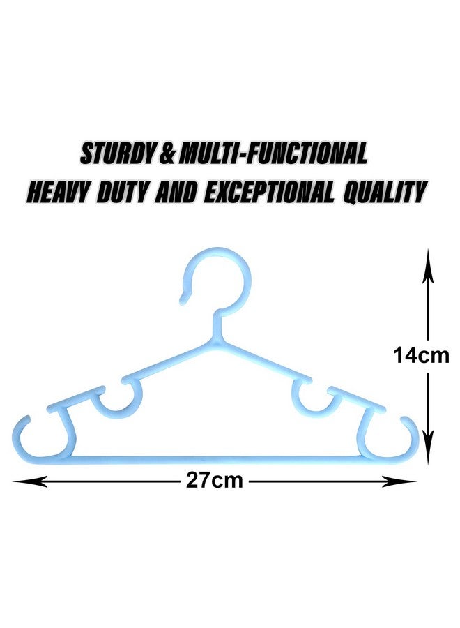 Kuber Industries Kids Hanger | Plastic Baby Clothes Hanger | Hanger for Wardrobe | Kids Hangers for Clothes | Hanger for clothes | Mizano Kids Hangers | 10 Piece | Sky Blue - Image 3