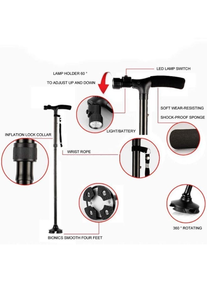 Ultimate Magic Cane – Foldable Walking Stick for Seniors with LED Light & All-Terrain Pivoting Base - Image 4