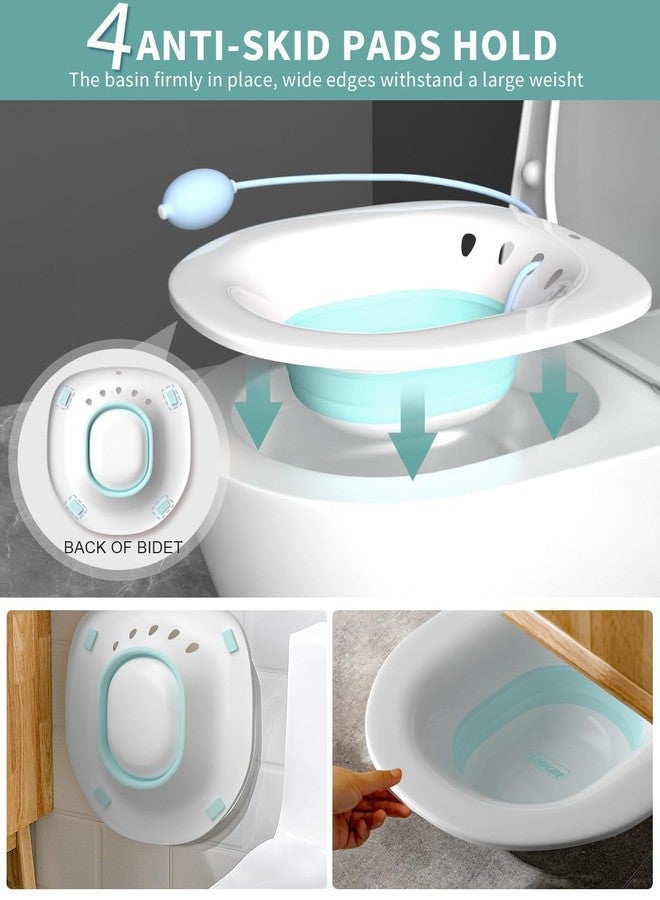 Foldable Sitz Bath Tub for Toilet Seat with Pressure Pump | Sitz Bath for Hemorrhoids, Fissure, Piles & Postpartum Care | Portable Toilet Sitz Bath Basin for Women & Adults - Image 5