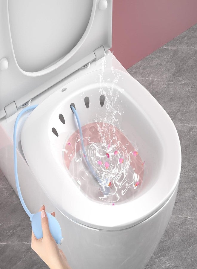 Foldable Sitz Bath Tub for Toilet Seat with Pressure Pump | Sitz Bath for Hemorrhoids, Fissure, Piles & Postpartum Care | Portable Toilet Sitz Bath Basin for Women & Adults - Image 2