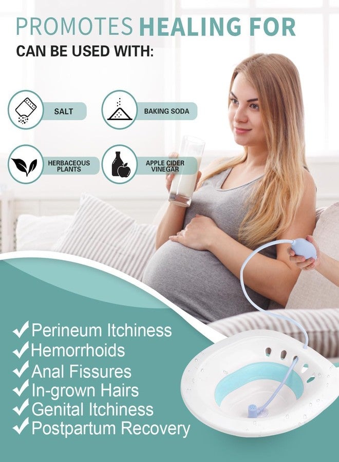 Foldable Sitz Bath Tub for Toilet Seat with Pressure Pump | Sitz Bath for Hemorrhoids, Fissure, Piles & Postpartum Care | Portable Toilet Sitz Bath Basin for Women & Adults - Image 4