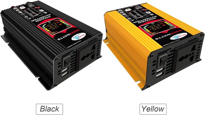 Eacam 6000W Car Power Inverter, DC 12V to AC 220V Converter Modified Sine Wave Inverter High Frequency Car Power Charger Inverter with Dual USB Port Battery Clips LCD Display Screen - Image 4