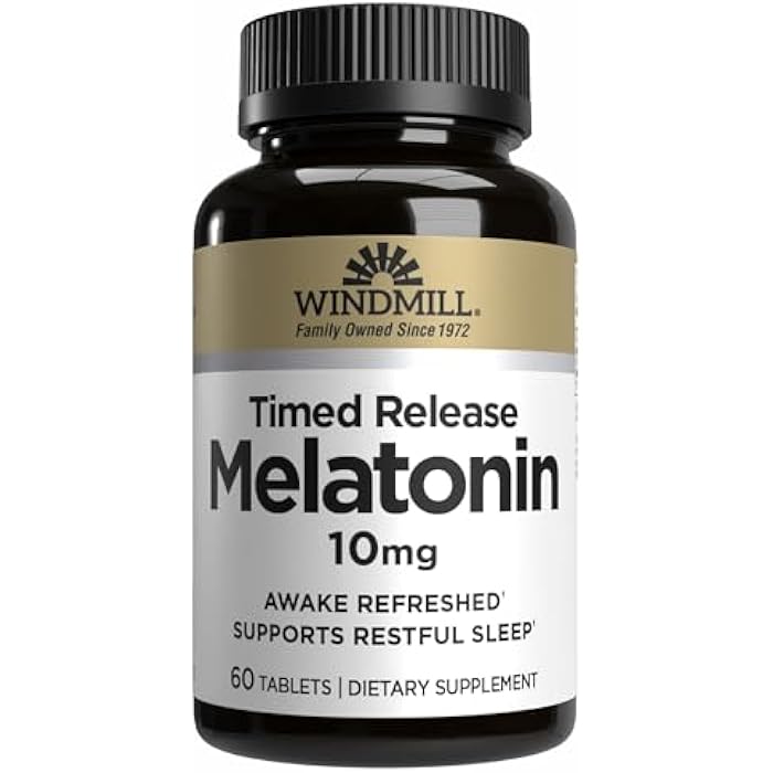 Windmill Melatonin Tabs, 10 mg, T/R Wmill 60 - Image 1