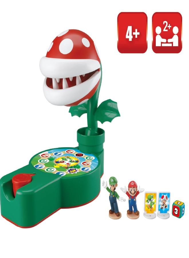 Epoch Games Super Mario Piranha Plant Escape!, Tabletop Action Game for Ages 4+ with 2 Collectible Super Mario Action Figures - Image 2