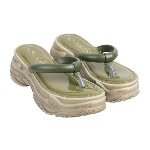 Catwalk Women Stylised SLIP-ON Platforms | For Women & Girls (GREEN,7 UK) - Image 2