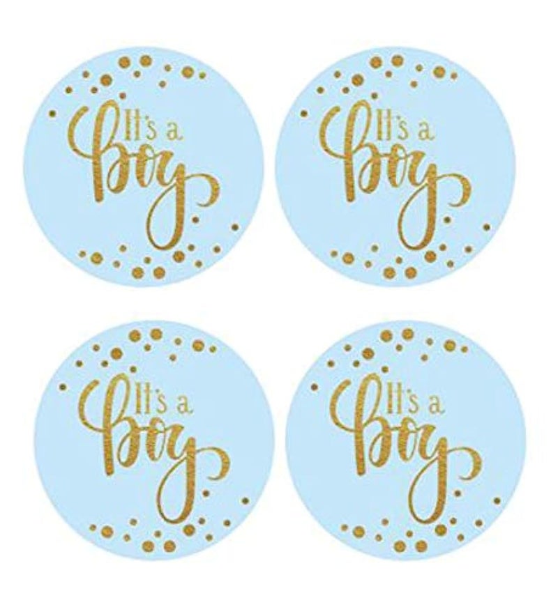 2 Round 50 Pack Blue Its a Boy Label Stickers Baby Shower Party Sticker Labels Candy Stickers for Birthday Party Baby Shower Wedding Favors