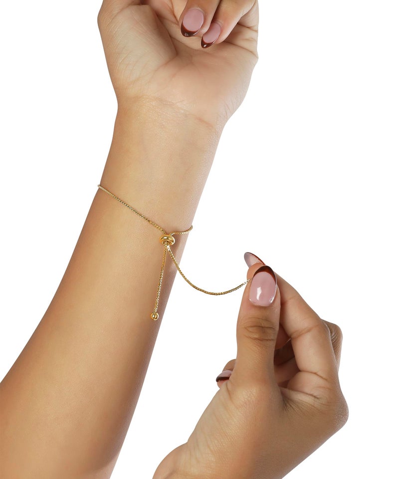 Hello Kitty Sanrio Womens Lariat Bracelet - Gold Flash Plated Sterling Silver Cubic Zirconia Bracelet Official License - Image 3