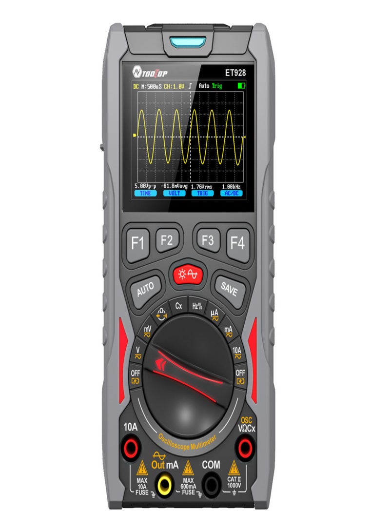 ET928 Portable Oscilloscope 3-in-1 Handheld Oscilloscope/Multimeter/Signal Generator High Storage Capacity Low Power 12MHz 50MSPS - Image 1