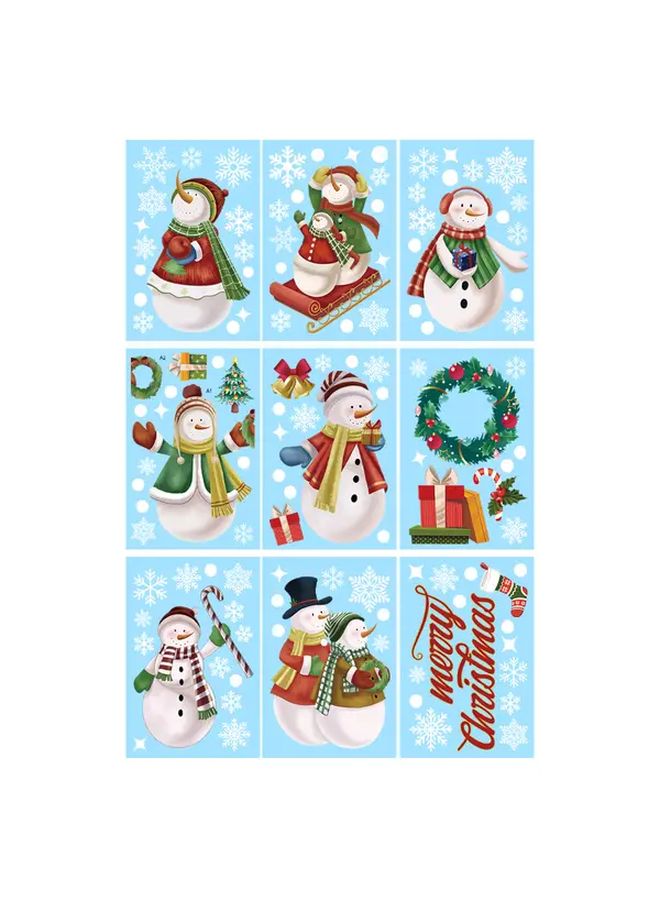 Model S11 Christmas Snowman Stickers Reusable Vinyl Window Wall Decals with Snowflakes Holiday Home Party Winter Decor - Image 5