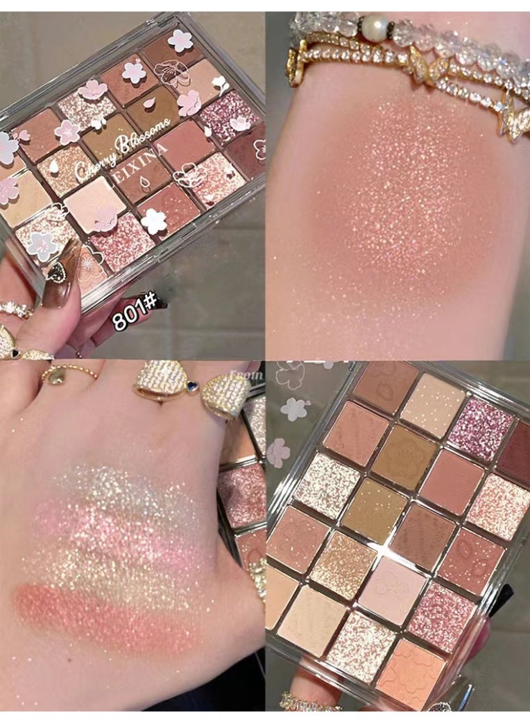 20-Color Eyeshadow Palette with Highlighter, Shimmer Matte, And Glittery Earth Tones for Contouring And Highlighting, Smudge-Proof And Fall-Out Proof Cosmetics - Image 5