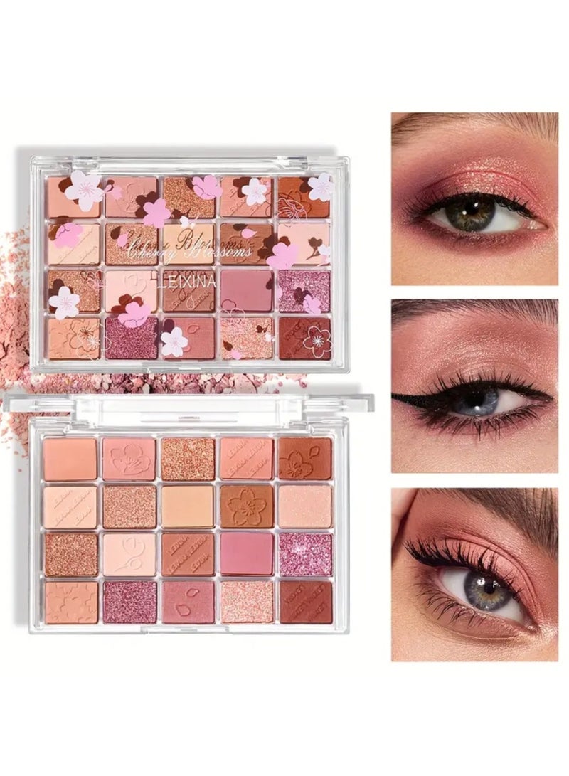20-Color Eyeshadow Palette with Highlighter, Shimmer Matte, And Glittery Earth Tones for Contouring And Highlighting, Smudge-Proof And Fall-Out Proof Cosmetics - Image 1