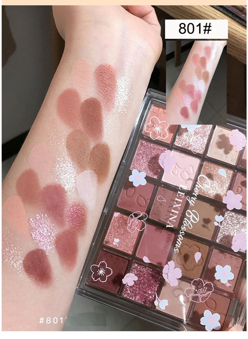 20-Color Eyeshadow Palette with Highlighter, Shimmer Matte, And Glittery Earth Tones for Contouring And Highlighting, Smudge-Proof And Fall-Out Proof Cosmetics - Image 4