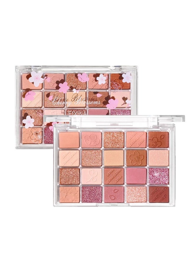 20-Color Eyeshadow Palette with Highlighter, Shimmer Matte, And Glittery Earth Tones for Contouring And Highlighting, Smudge-Proof And Fall-Out Proof Cosmetics - Image 3