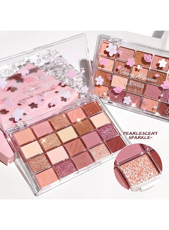 20-Color Eyeshadow Palette with Highlighter, Shimmer Matte, And Glittery Earth Tones for Contouring And Highlighting, Smudge-Proof And Fall-Out Proof Cosmetics - Image 2