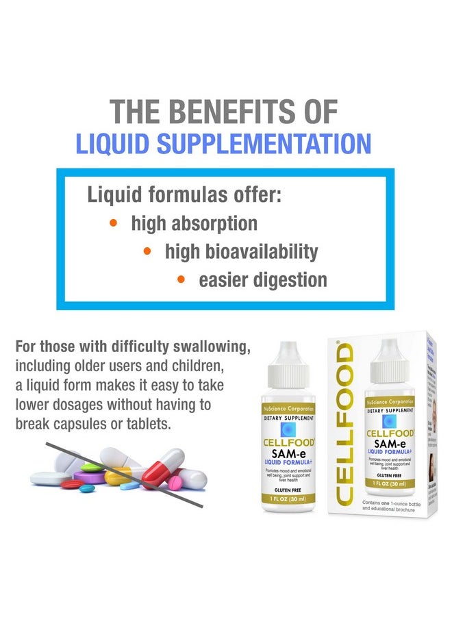 Cellfood Same Liquid Formula+ 1 Fl Oz Joint Support & Liver Health Liquid For Easier Absorption & Better Bioavailability Gluten Free Nongmo 30Day Supply  - Image 5