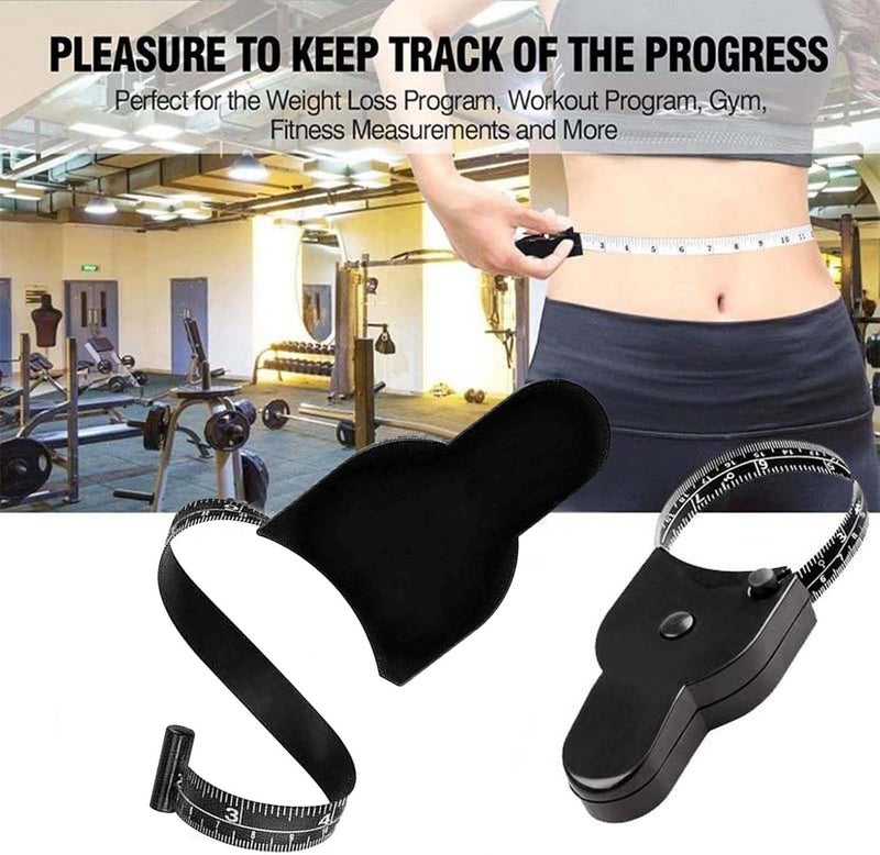 klarako Automatic Telescopic Tape MeasureSelfTightening Measure Tape,SelfTightening Body Measuring Ruler,Easy Stretch Durable Measuring Tape for Waist, Hip, Bust, Arms (1pc Black) - Image 2