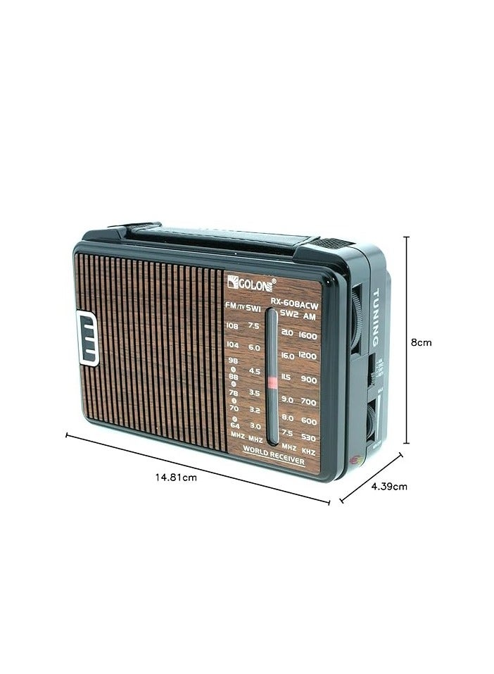Golon Portable Audio Radio Rx-608Acw Brown - Image 3