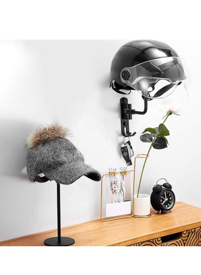 general Pearl Metal Helmet Stand Hat Display Stand Hat Wig Stand Ball Helmet Display Stand, Standing Aluminum Helmet Stand Stand Wall Hook for Jacket Hat Motorcycle Helmet - Image 2
