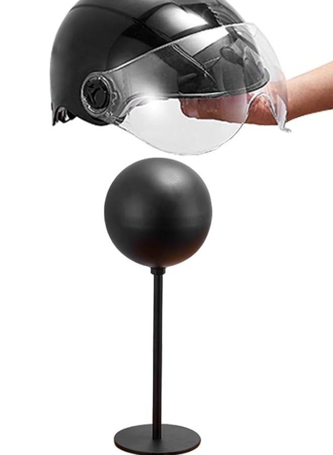 general Pearl Metal Helmet Stand Hat Display Stand Hat Wig Stand Ball Helmet Display Stand, Standing Aluminum Helmet Stand Stand Wall Hook for Jacket Hat Motorcycle Helmet - Image 1
