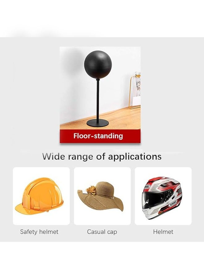 general Pearl Metal Helmet Stand Hat Display Stand Hat Wig Stand Ball Helmet Display Stand, Standing Aluminum Helmet Stand Stand Wall Hook for Jacket Hat Motorcycle Helmet - Image 4