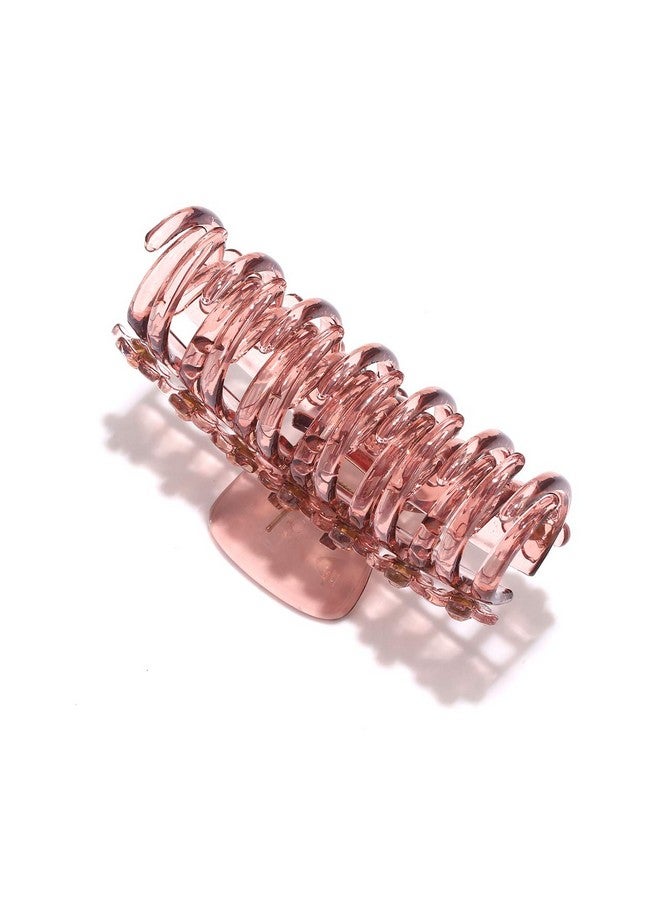 BVGA Large Hair Claw Clips Floral Hair Claw Banana Clips Fashion Clear Claw Barrettes Acrylic Hair Catch Clamps For Women Girls Thick Hair 3Pcs - Image 4